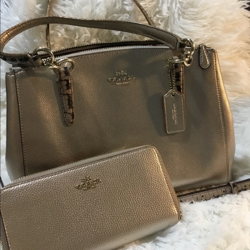 Rose gold coach small Christie carryall